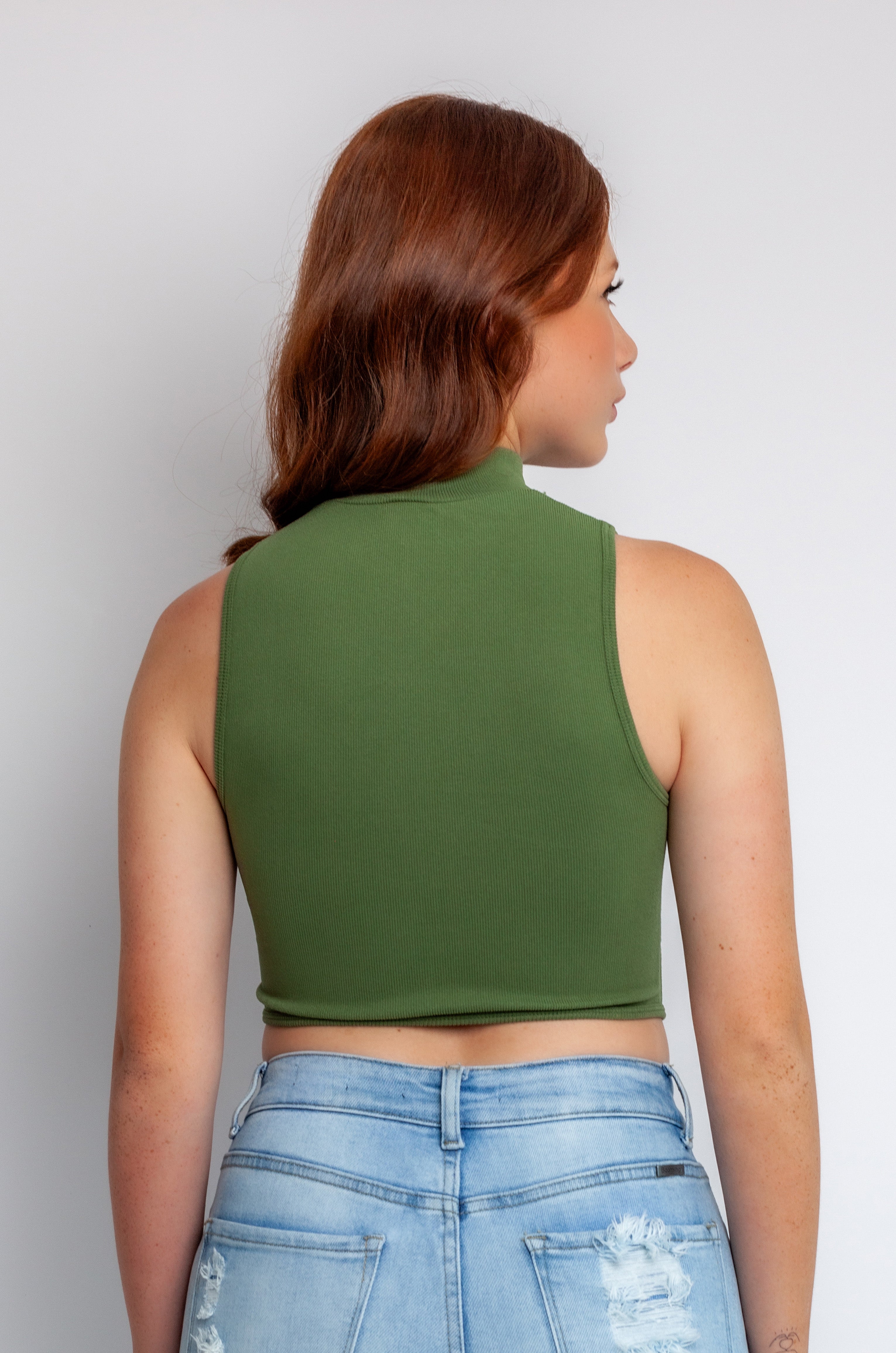 High Neck Zip-Up Top