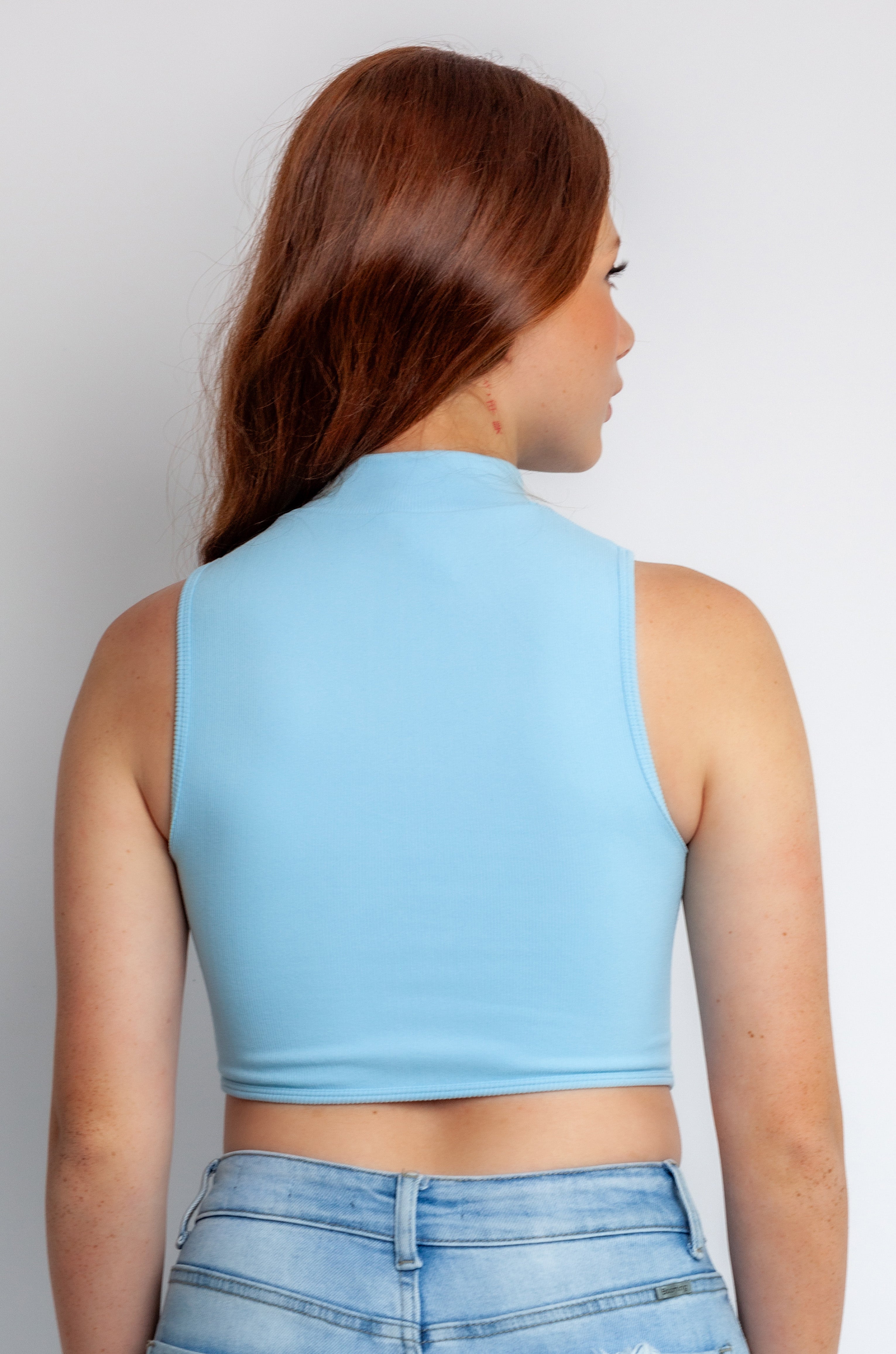 High Neck Zip-Up Top