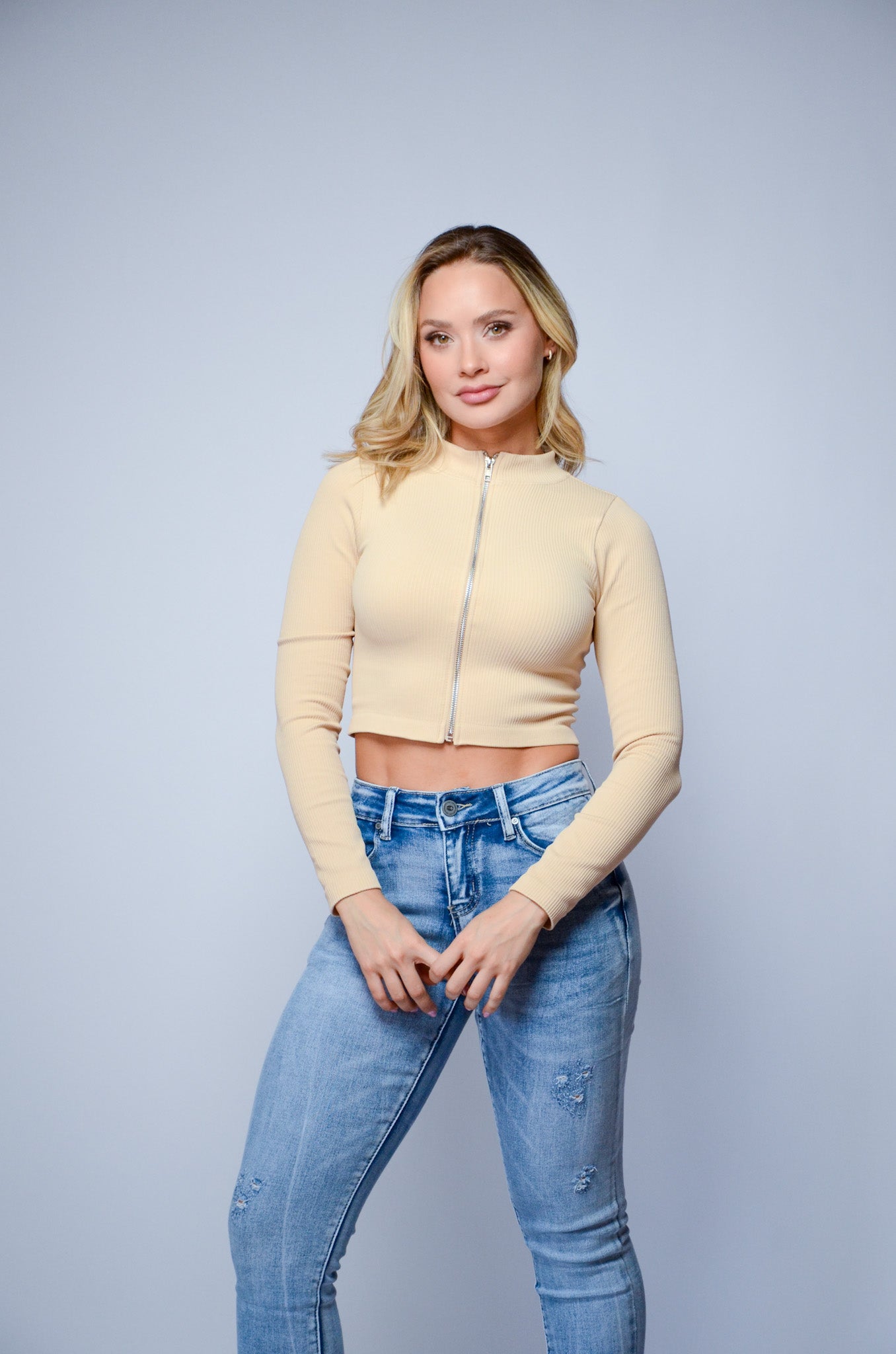 White Fitted Long Sleeve