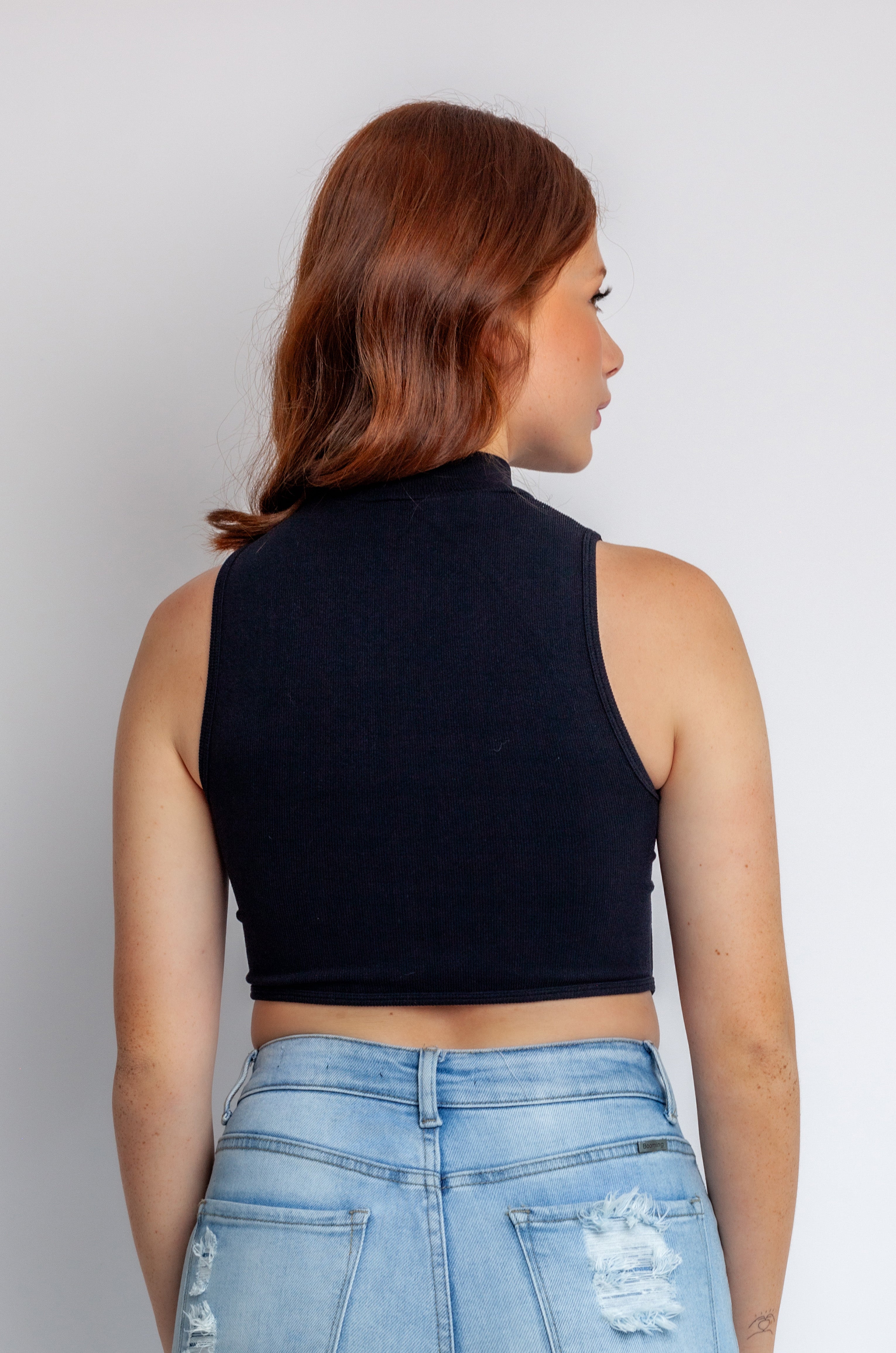 High Neck Zip-Up Top