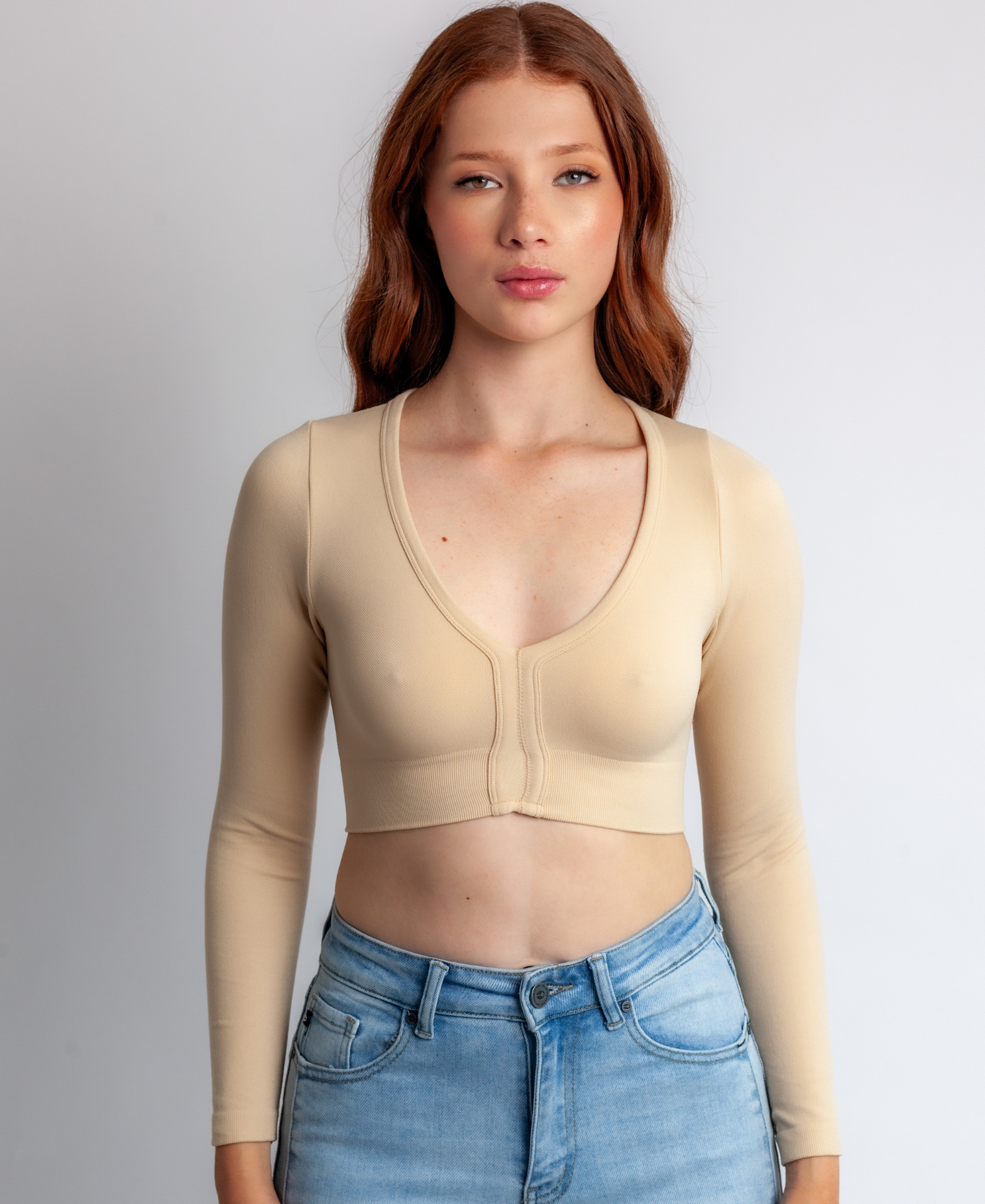 V-Cut Sweatshirt Top