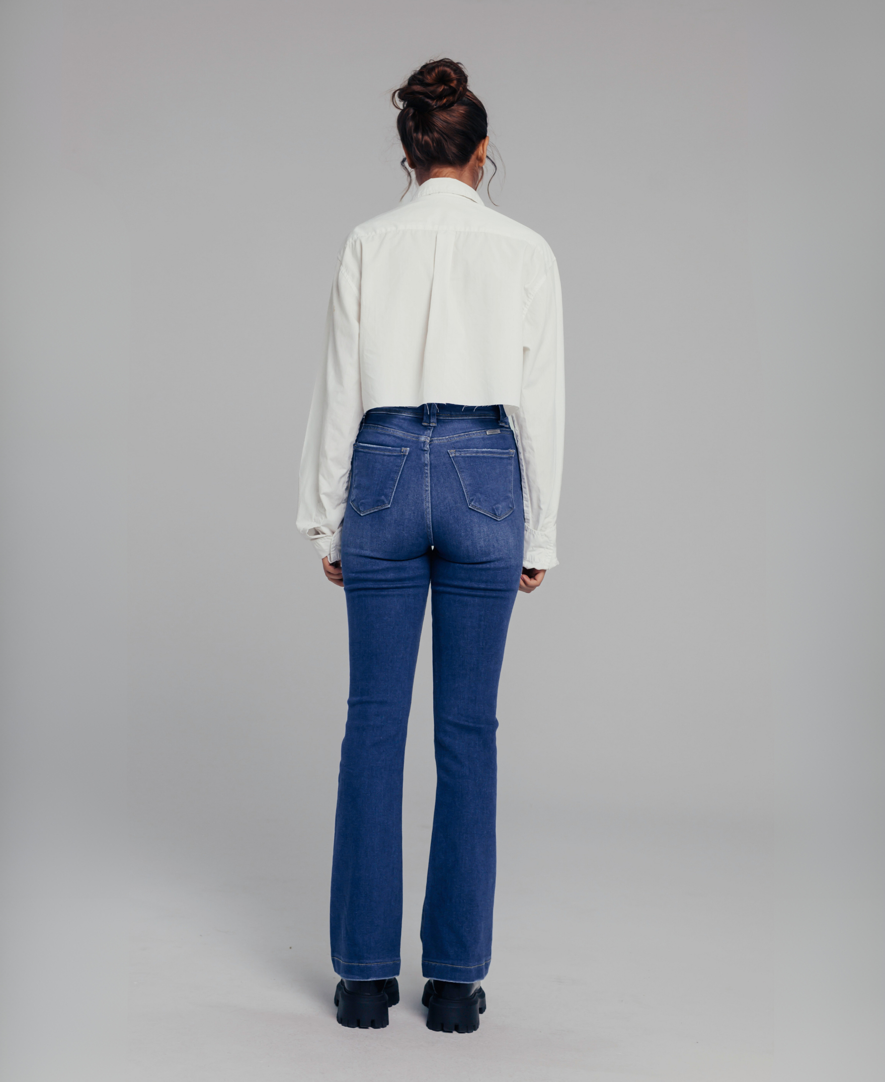 High-Waisted Blue Jeans