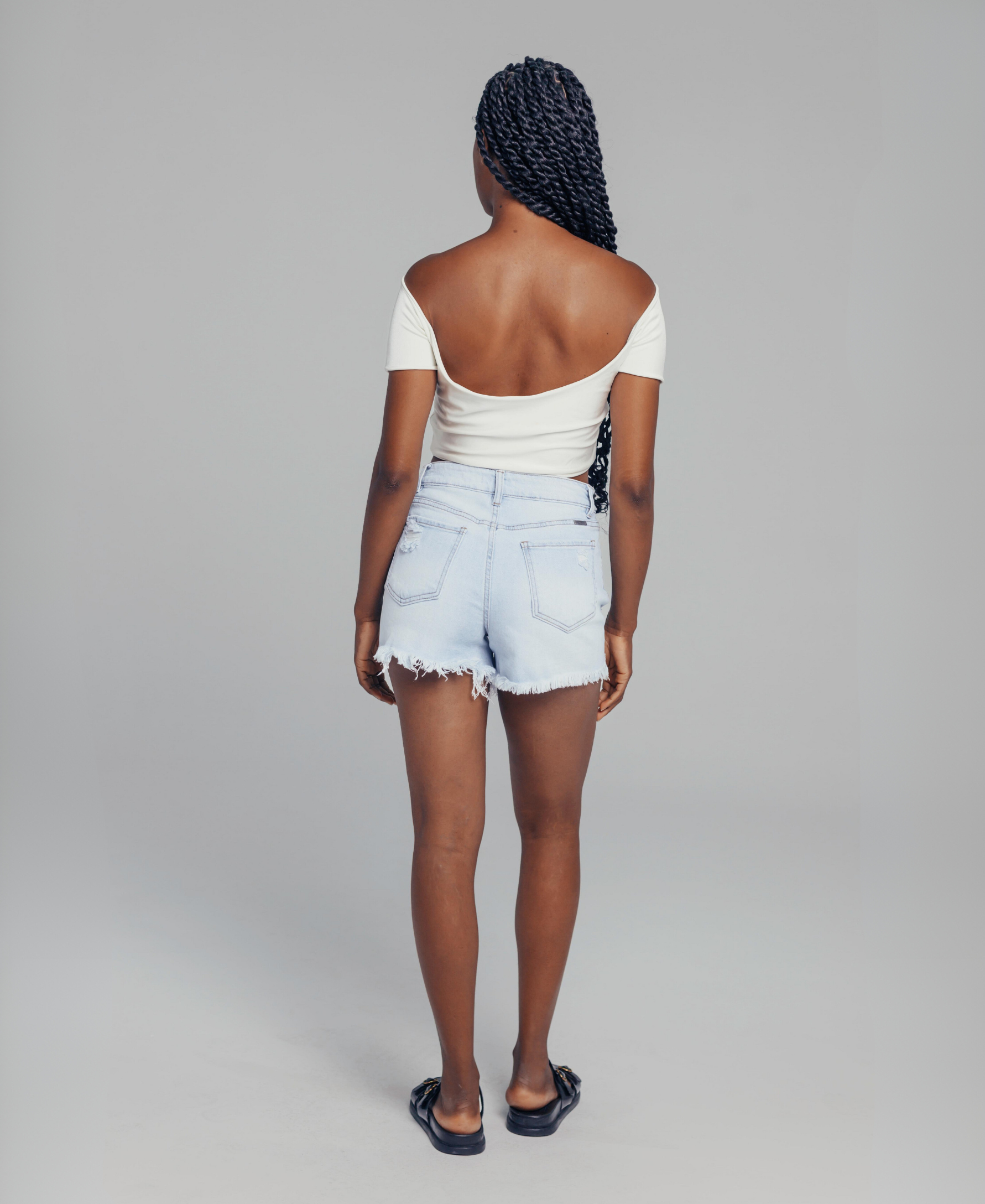 Front frayed shorts