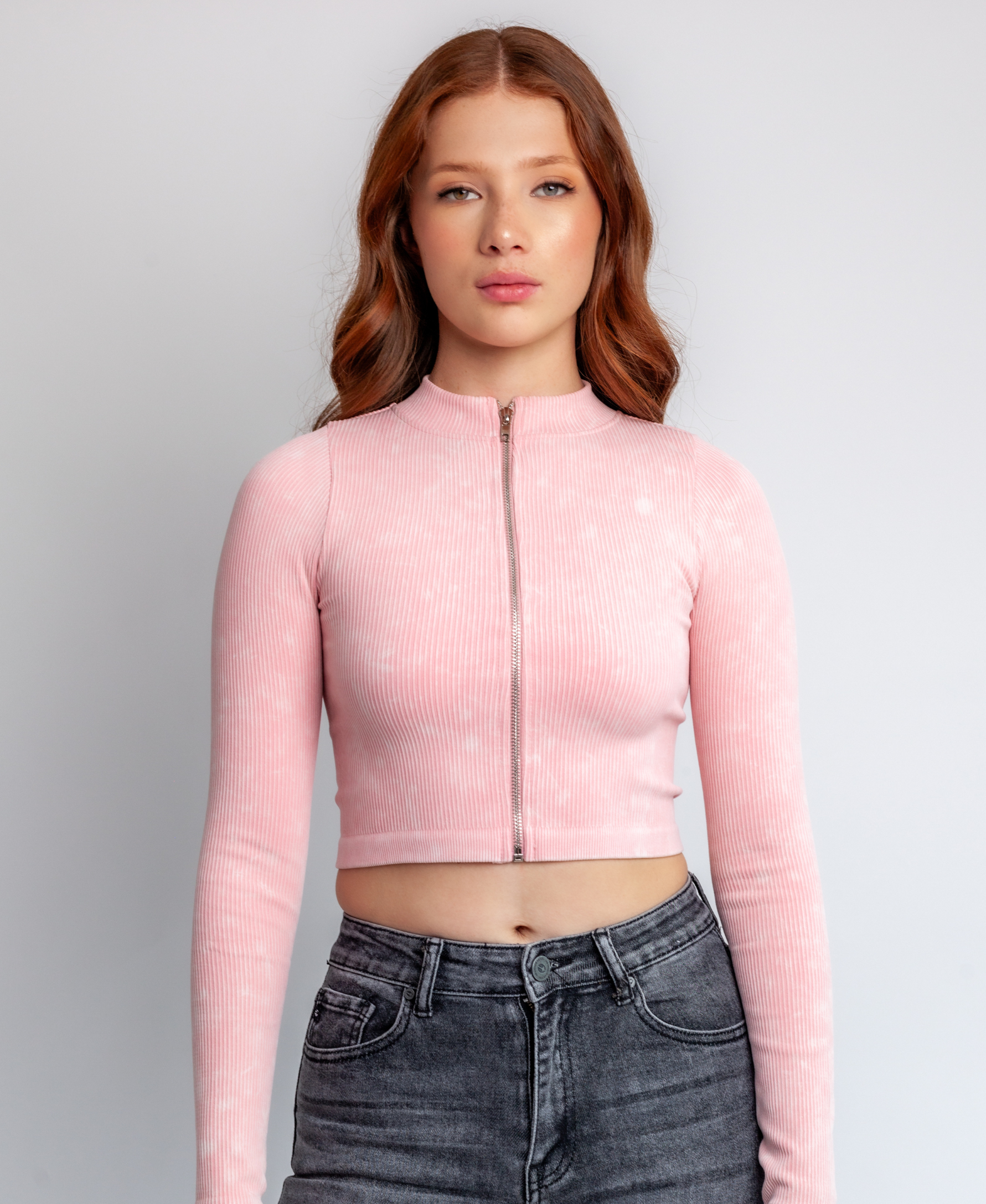 Crop Zipper Sweatshirt