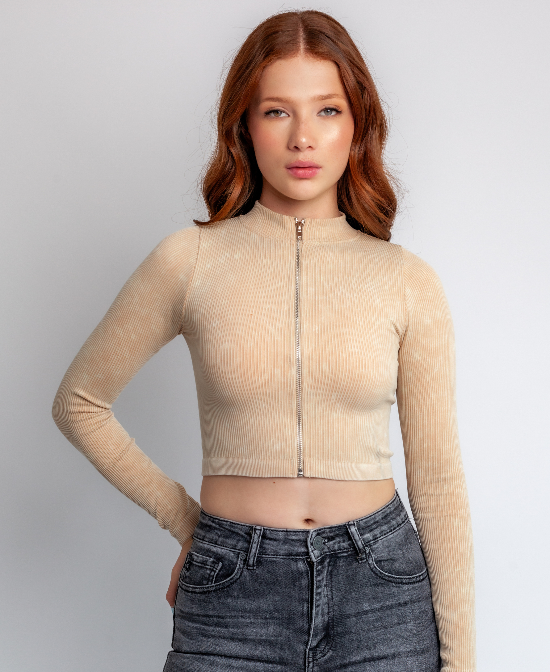 Crop Zipper Sweatshirt