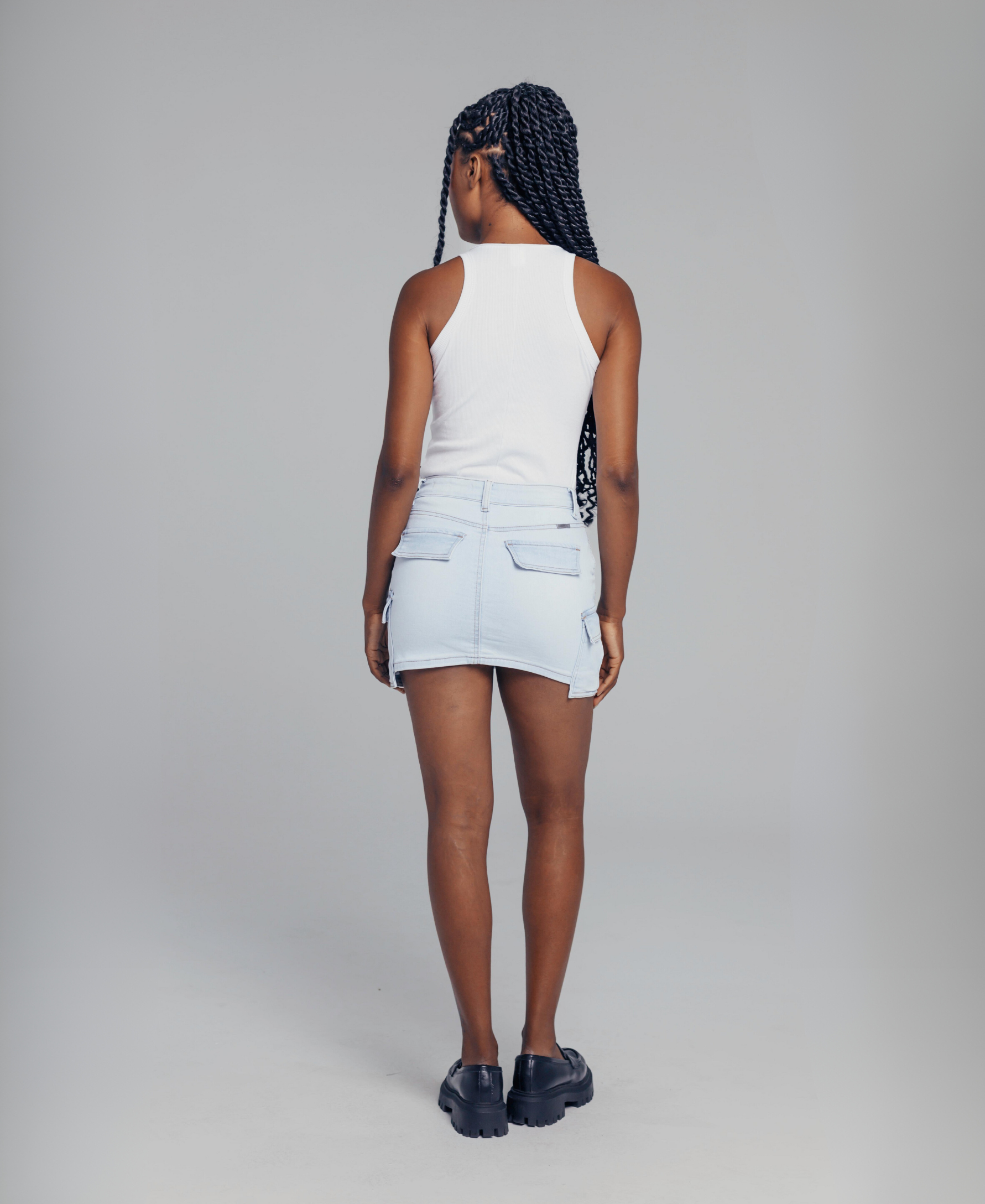 Cargo Denim Skirt