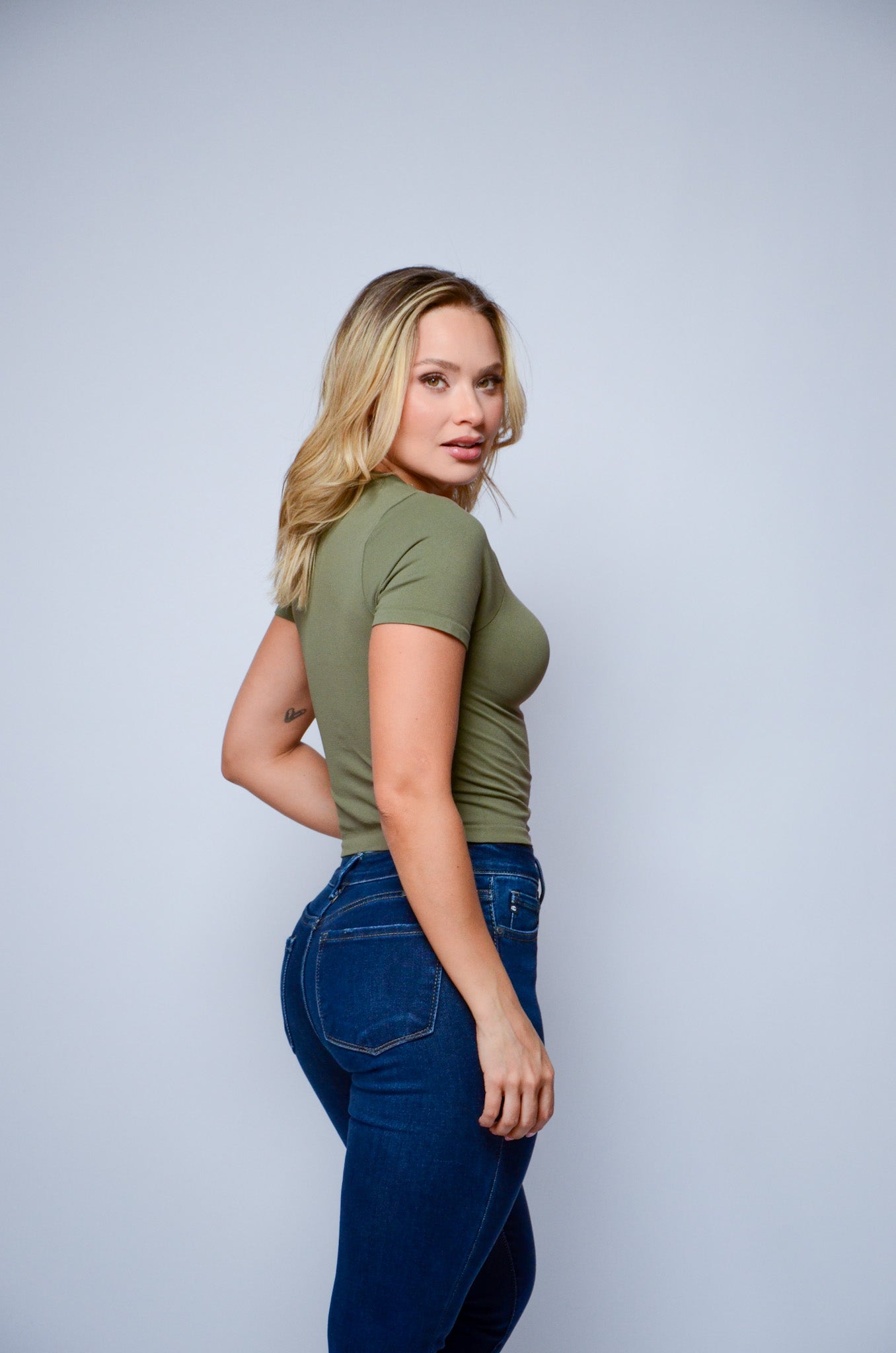 V-Neck Ribbed Crop Top