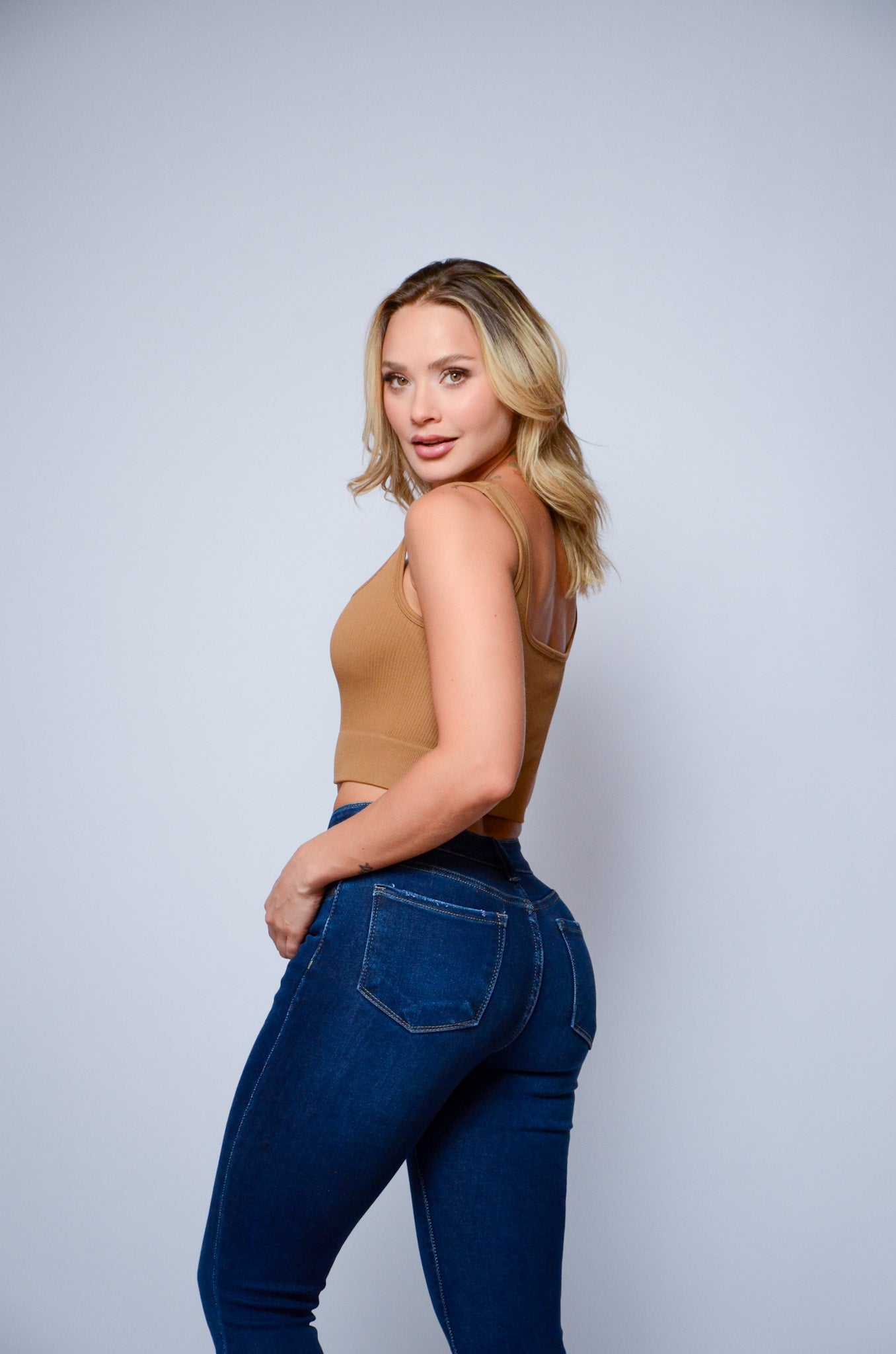 Wave Neckline Crop Top