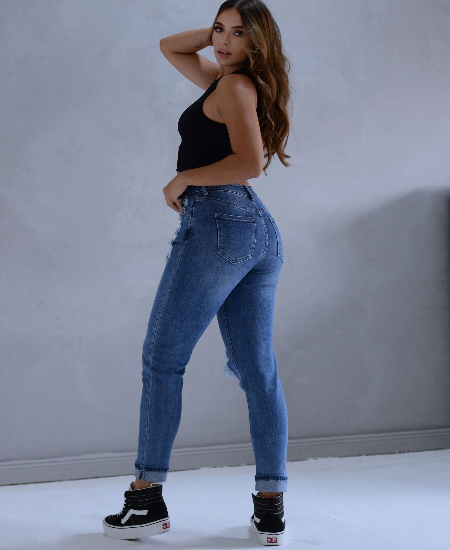 Multi-Button Mom Jeans