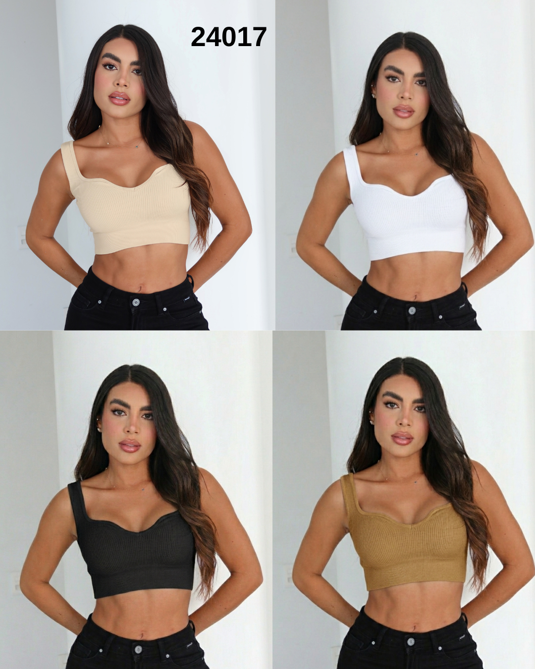 Wave Neckline Crop Top